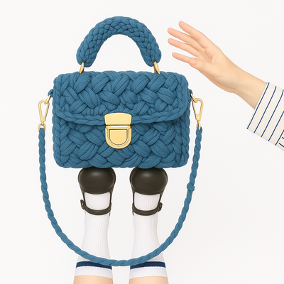 Braids & Bliss | Denim | Crochet Top-Handle Bag DIY Kit