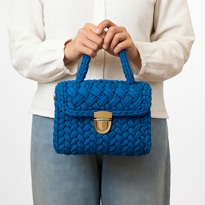 Braids & Bliss | Denim | Crochet Top-Handle Bag DIY Kit
