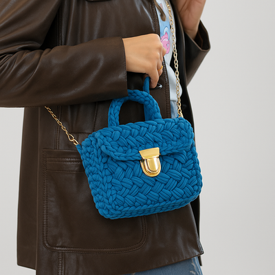 Braids & Bliss | Denim | Crochet Top-Handle Bag DIY Kit